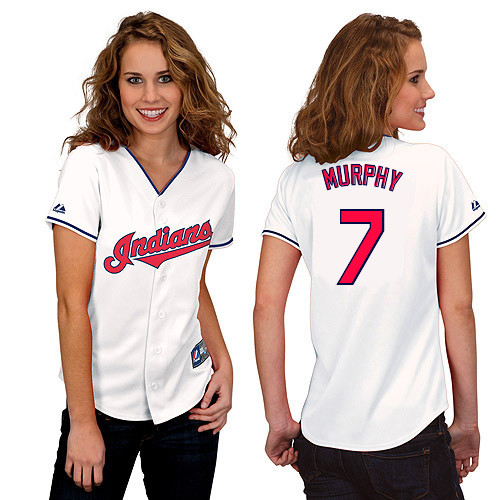David Murphy #7 mlb Jersey-Cleveland Indians Women's Authentic Home White Cool Base Baseball Jersey